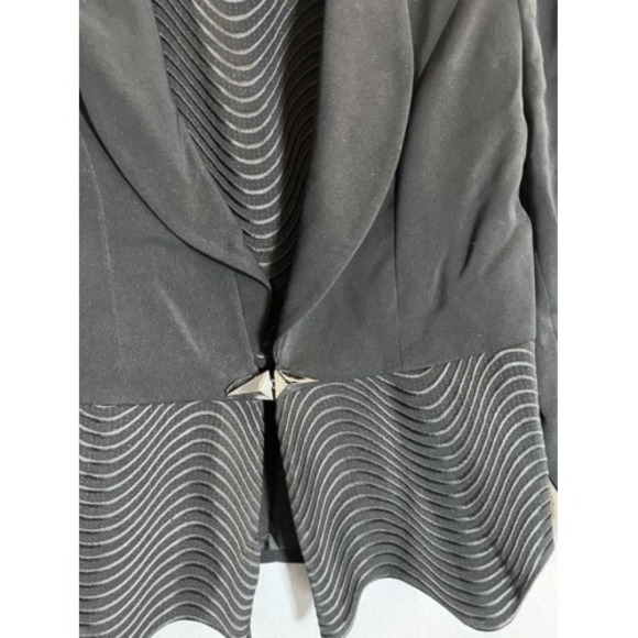 Vintage Moshita Couture Black Blazer Jacket Jeweled hook Closure Size 10 Flaws - Picture 2 of 12